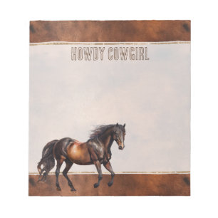 Bloc-note Cowboy Western Brown Horse Cowboy