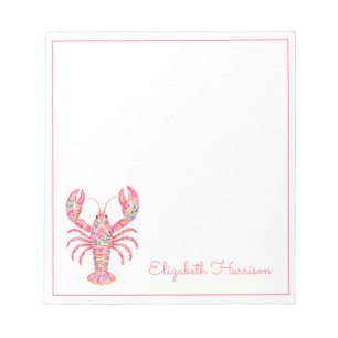 Bloc-note Crabe Rose Fleur Femme Personnalisé