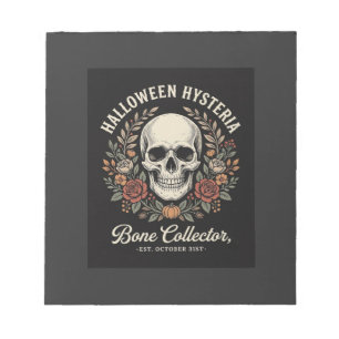 Bloc-note Crâne de Halloween Fleur Bone Collector Design_1