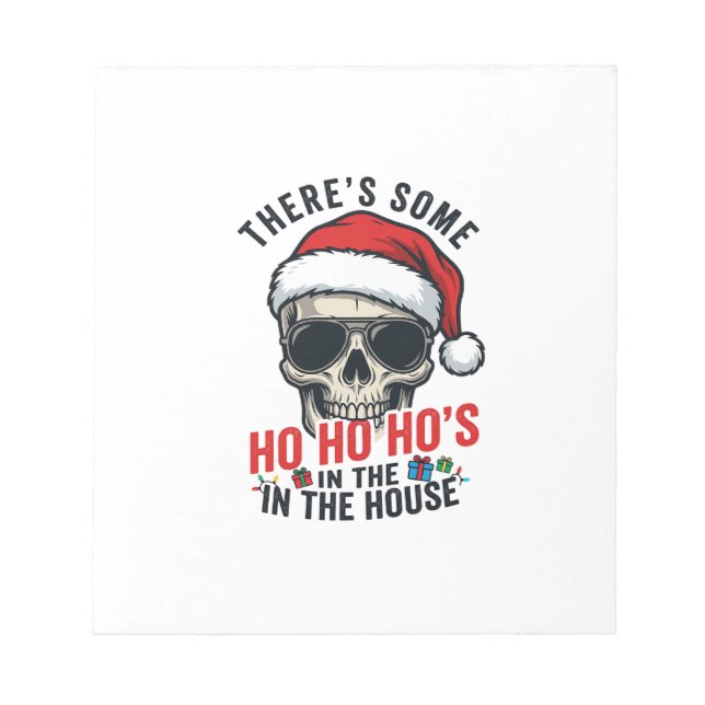 Bloc-note Crâne de Noël Ho Ho Ho Humour Design (Devant)