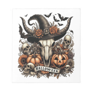 Bloc-note Crâne de taureau Halloween Vache