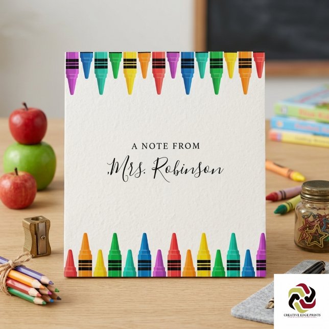 Bloc-note Crayon arc-en-ciel pour l'appréciation des enseign (Teacher Appreciation Rainbow Crayon Notepad
)