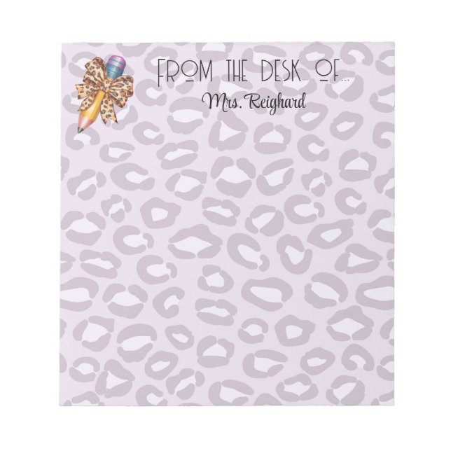 Bloc-note Crayon coquette poster de animal enseignant person (Devant)