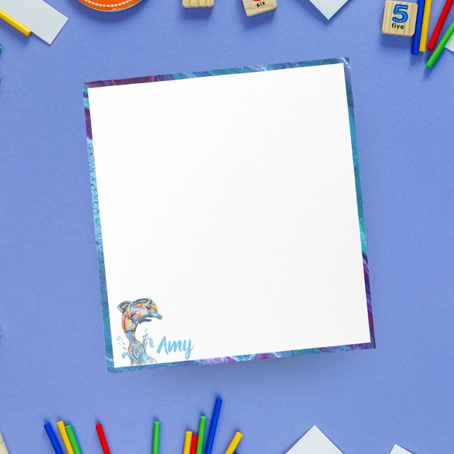 Bloc-note Crayon de couleur personnalisé dauphin sautant (Créateur téléchargé)