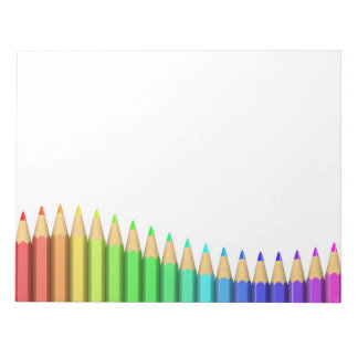 Bloc-note crayons arc-en-ciel mignons 3D