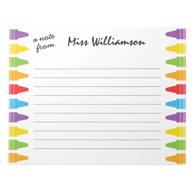 Bloc-note Crayons personnalisés Cadeaux d'appréciation de l' (Devant)