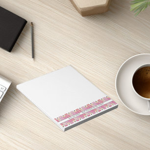 Bloc-note Crayons roses Enseignant de texte personnalisé