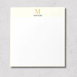 Bloc-note Cream Gold Monogram Personalized Name Luxury Gift<br><div class="desc">This cream personalized product features a refined gold monogram design with a custom black name below, perfect as a luxury custom gift for her. The soft neutral background combined with the elegant gold letter creates a timeless and sophisticated look. Add any initial and name to create a polished, high end...</div>