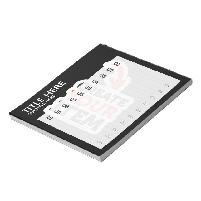 Bloc-note CREATE-YOUR-OWN Personnalisez la liste des tâches  (Tourné)