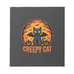 Bloc-note Création graphique de chat effrayant Halloween cha