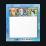 Bloc-note Créez votre propre collier photo de famille<br><div class="desc">Créez votre propre collage photo de famille, nom de famille, bloc-notes à motifs aquarelle. Ajoutez vos propres photos et votre nom pour créer un bloc-notes très personnel et unique.</div>