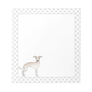 Bloc-note Crème Italien Greyhound Cute Dessin Chien Avec Pat