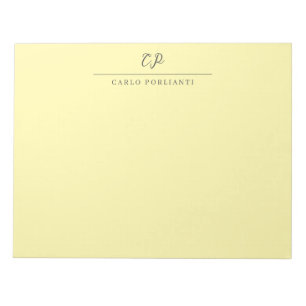 Bloc-note Crème Moderne Calligraphie Plain Nom Monogrammé
