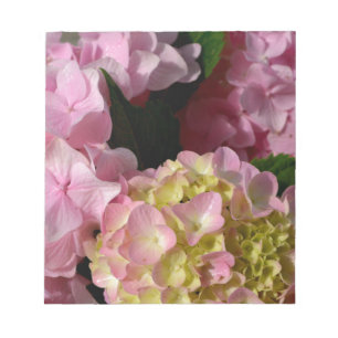 Bloc-note Crème rose Hydrangeas jaune rose vert floral