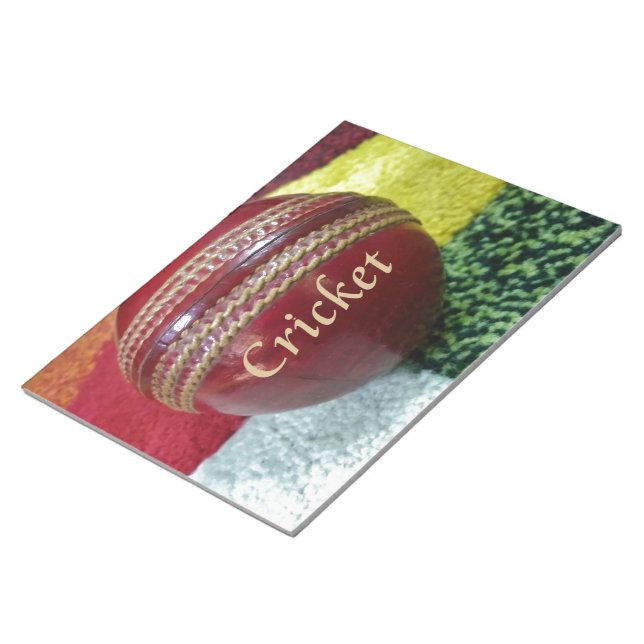 Bloc-note Cricket : Red Hard Ball Art Print (Incliné)