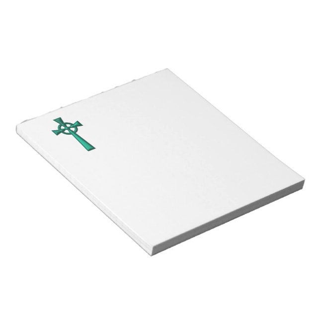 Bloc-note Croix céleste métallique verte (Incliné)