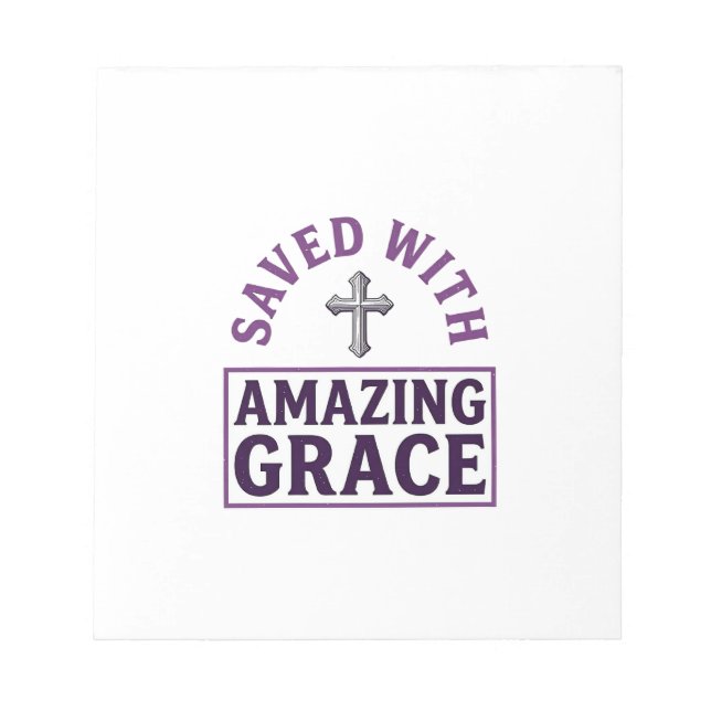Bloc-note Croix chrétienne Amazing Grace vintage (Devant)
