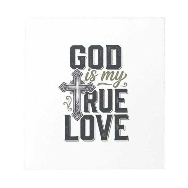 Bloc-note Croix Chrétienne Dieu Est Mon Véritable Amour Vect (Devant)