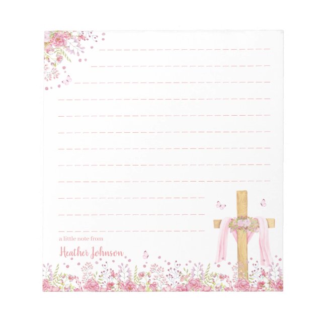 Bloc-note Croix de Pâques chrétienne personnalisée (Devant)