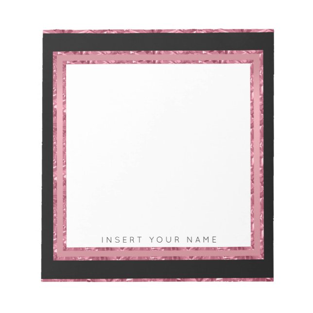 Bloc-note Crystal Rose Gold et Black Notepad 5,5 pouces x 6  (Devant)