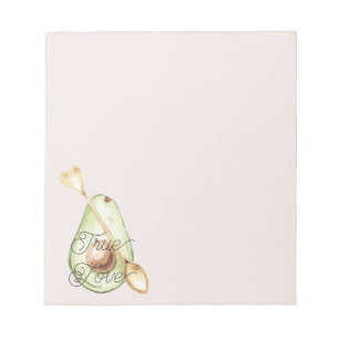 Bloc-note Cuillère en forme de cœur d'avocat rose blush