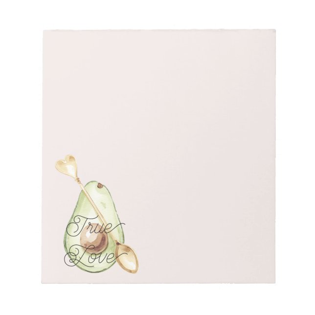 Bloc-note Cuillère en forme de cœur d'avocat rose blush (Devant)