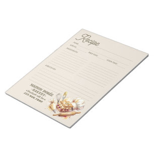 Bloc-note Cuisinier Pâtissier Boulangerie Livre de Recettes
