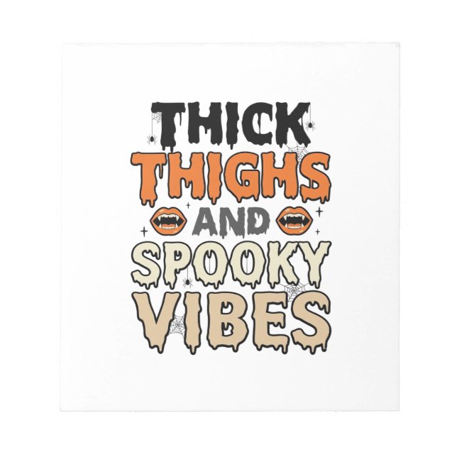 Bloc-note Cuisses Épaisses et Vibes Sombres Design Halloween (Devant)