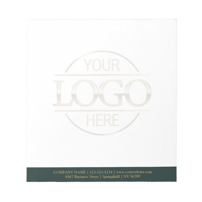 Bloc-note Custom Business Logo Faded Backdrop Modern Simple (Devant)