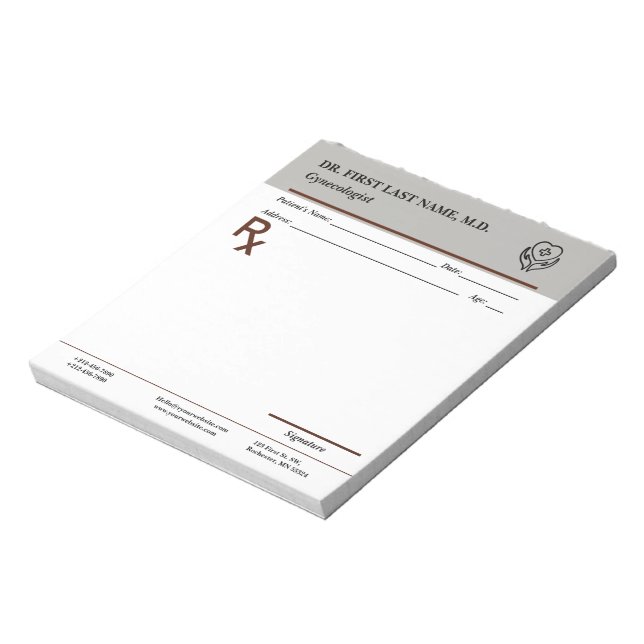 Bloc-note Custom Doctor Prescription Notepad Editable RX Pad (Tourné)