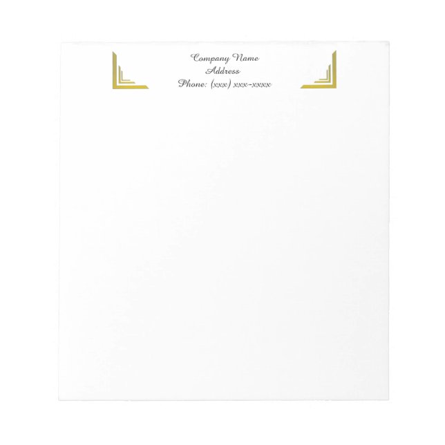 Bloc-note Custom Gold Corner Business Notepad (Devant)