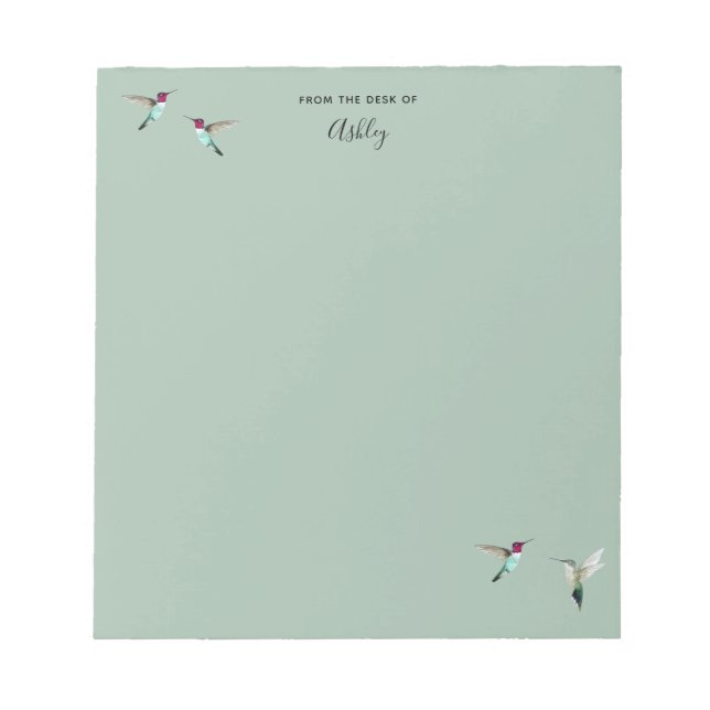 Bloc-note Custom Green Anna's Hummingbirds Notepad (Devant)
