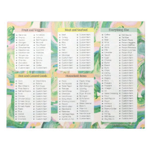 Bloc-note Custom Grocery List Notepad, Personal Stationery
