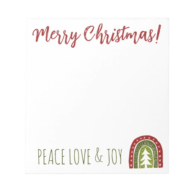 Bloc-note Custom Holiday notepad with boho Christmas tree (Devant)