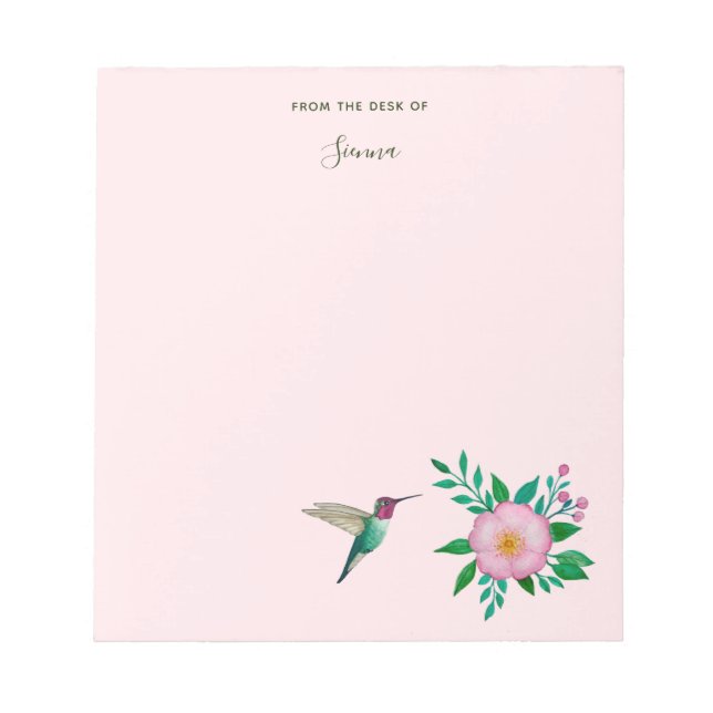 Bloc-note Custom Hummingbird and Wild Rose Notepad (Devant)