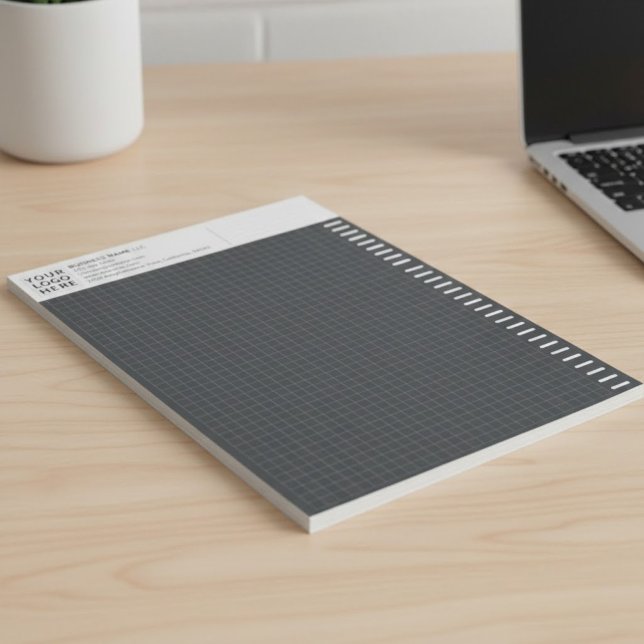 Bloc-note Custom Logo, Dark Engineering Graph Paper Grid Pad (premium engineering computation pad integrates your business logo onto every sheet)