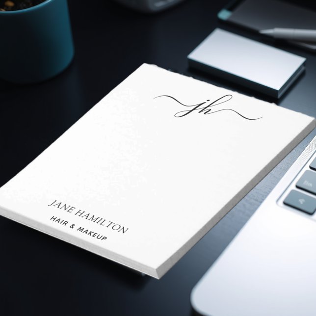 Bloc-note Custom Logo Monogram Script Name (Créateur téléchargé)