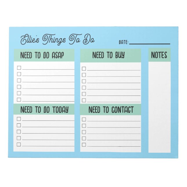 Bloc-note Custom Name Coworker Gift Check List (Devant)
