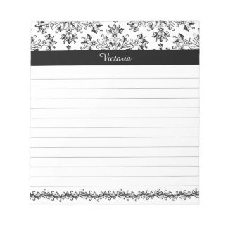 Bloc-note Custom Vintage Damask Floral Art 5.5" x 6" Lined