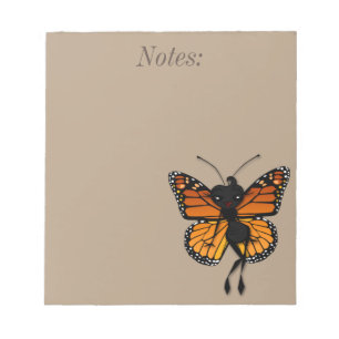 BLOC-NOTE CUT MONARCH BUTTERFLY LADPAD NOTEPAD
