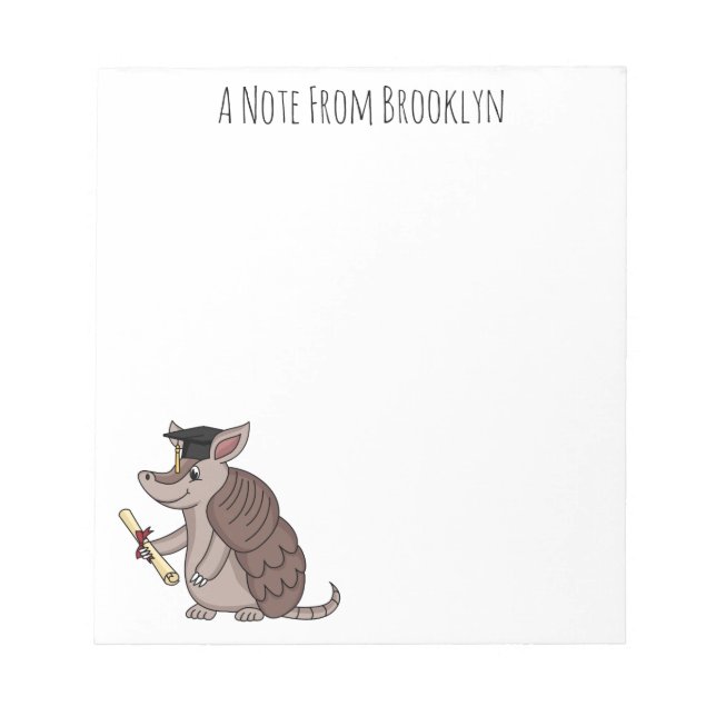 Bloc-note Cute armadillo avec dessin animé de la casquette d (Devant)