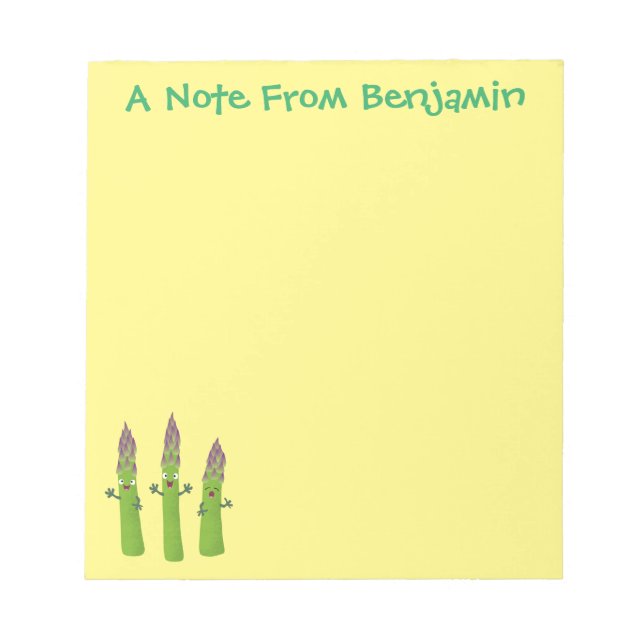 Bloc-note Cute asperges chantant un trio végétal dessin anim (Devant)