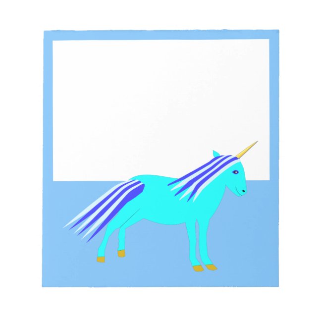 Bloc-note Cute Blue Baby Boy Unicorn (Devant)