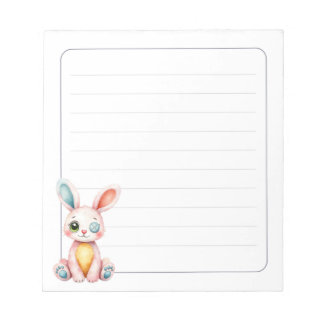 Bloc-note Cute Bunny 5.5 x 6 Rabbit Stationery Gift Lined