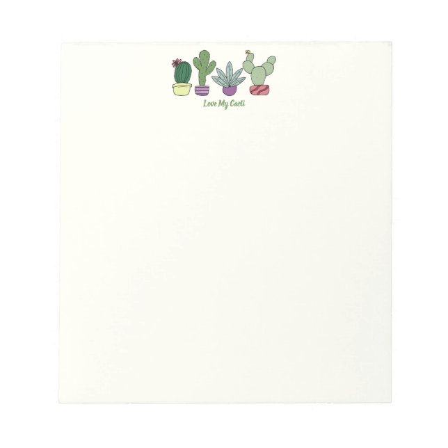 Bloc-note Cute Cactus Potted Plants Love My Cacti  (Devant)