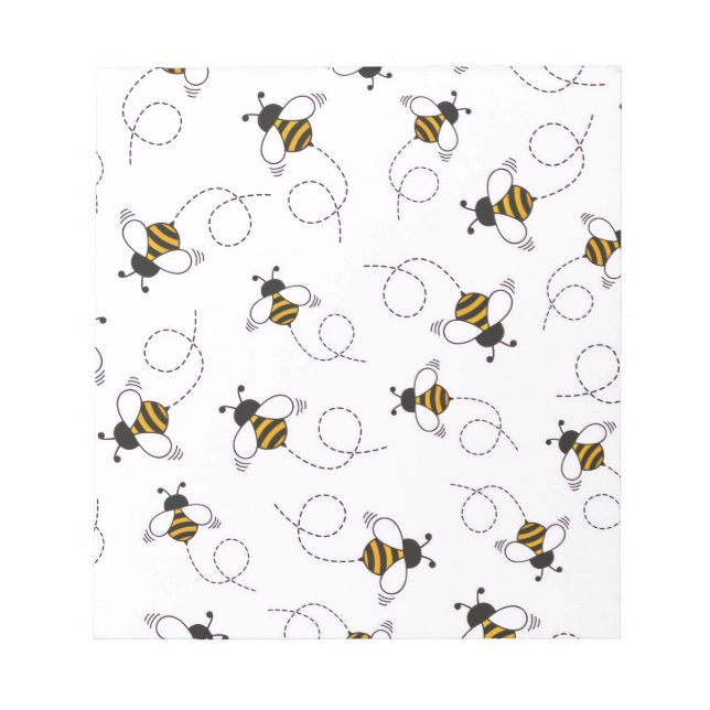 Bloc-note Cute Cartoon Bee Honeybee Seamless Pattern Sticky  (Devant)