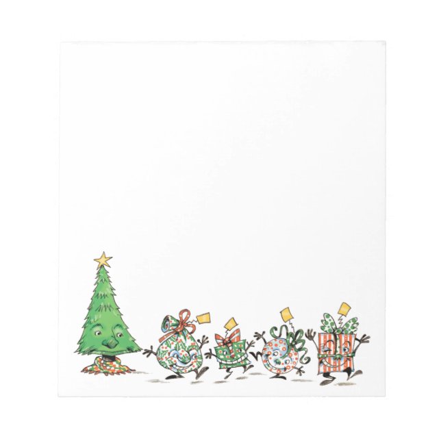 Bloc-note Cute Cartoon Dancing Christmas Presents and Tree (Devant)