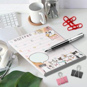 Bloc-note Cute Chats Kitten avec Empreinte de patte Arrière
