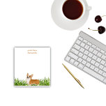 Bloc-note Cute Corgi chien personnalisé<br><div class="desc">Personnalisez ce design moderne et mignon en fournissant votre texte et un nom. Ce joli design a de l'herbe verte avec un Pembroke Welsh Corgi chien debout dessus.</div>