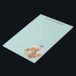 Bloc-note Cute Cottagecore Animaux Bleu Léger Papier d'écrit<br><div class="desc">Écrivez des lettres de style avec ce bloc-notes personnalisé. Il présente des illustrations d'un papillon, d'une souris et d'un lapin ainsi que quelques champignons, des fleurs et une clôture blanche pour piquetter contre un arrière - plan bleu clair. Il y a un endroit pour ajouter votre propre message personnalisé en...</div>